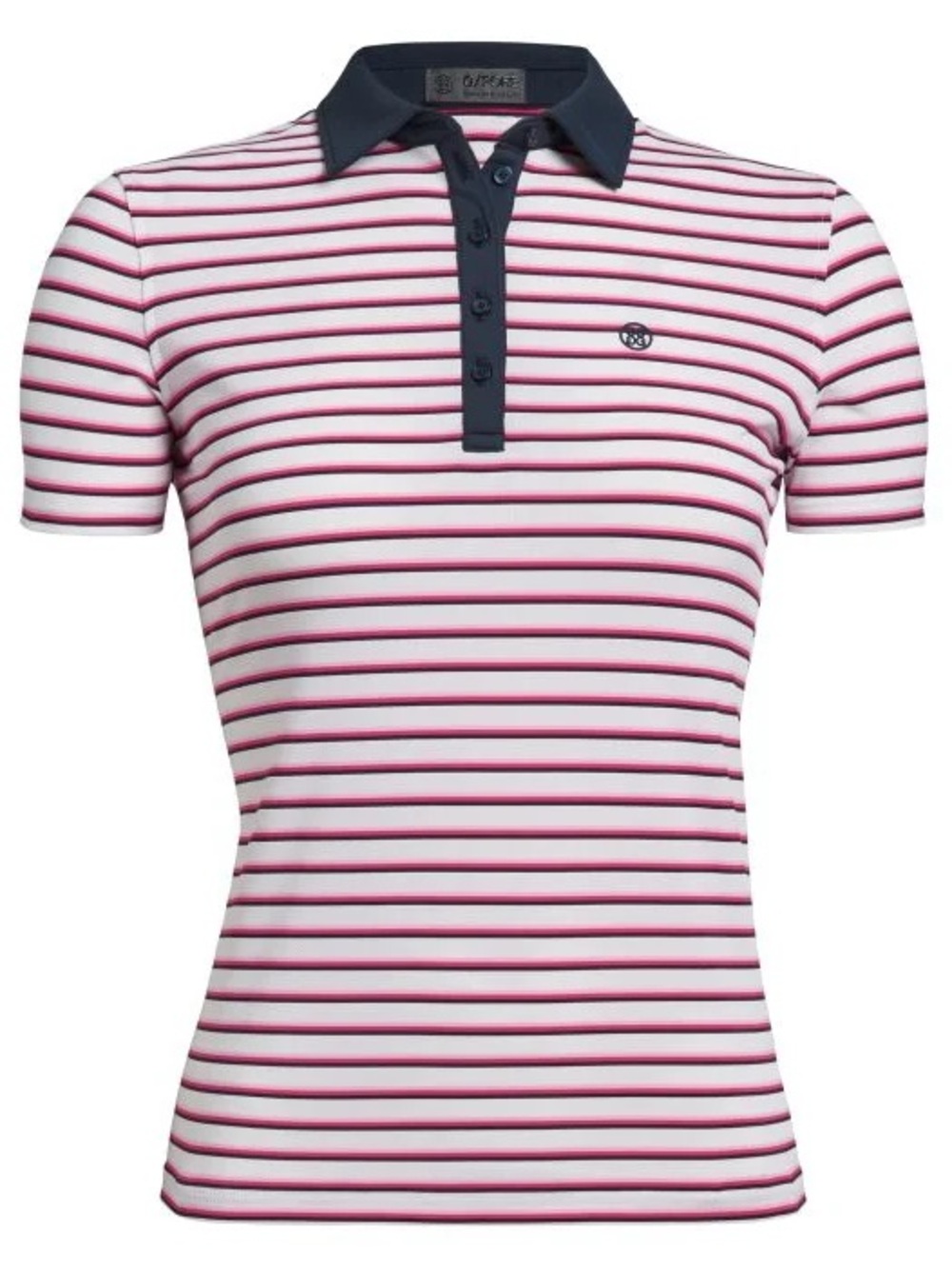 G/FORE Womens Perforated Jersey Stripe Golf Polo SIZE SM